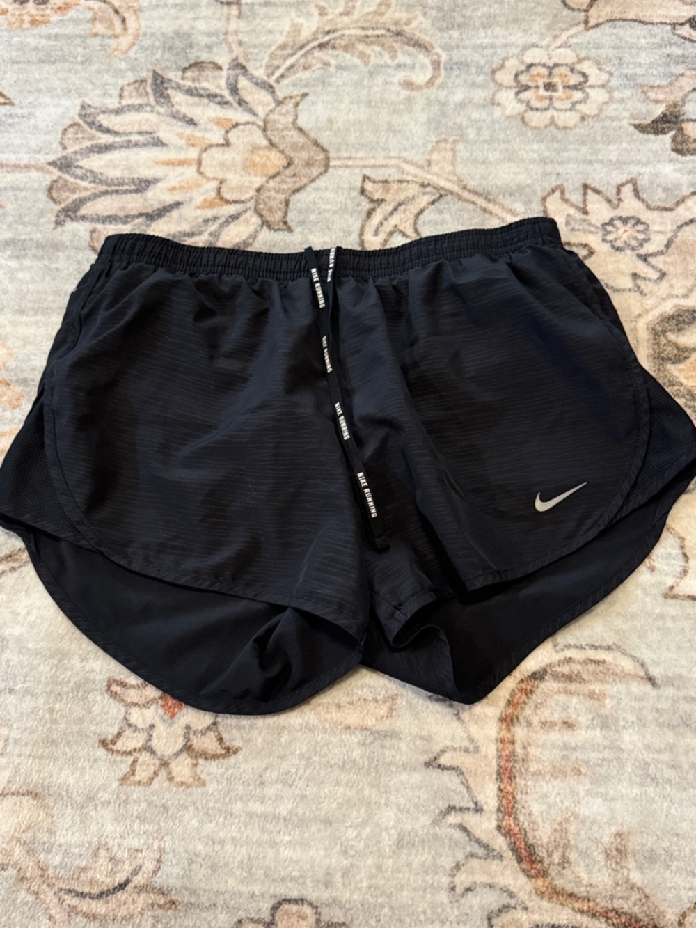 Nike Women’s Black Athletic Running Shorts with Reflective Swoosh. Size small